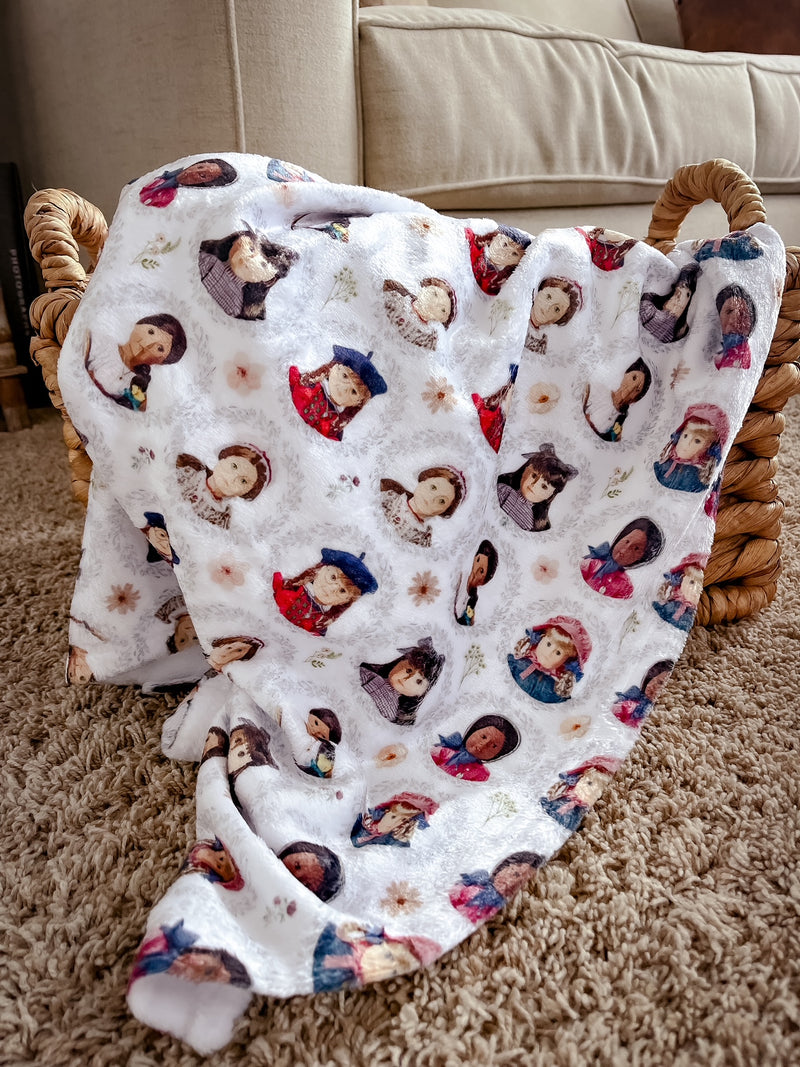 Historical Doll Throw Blanket