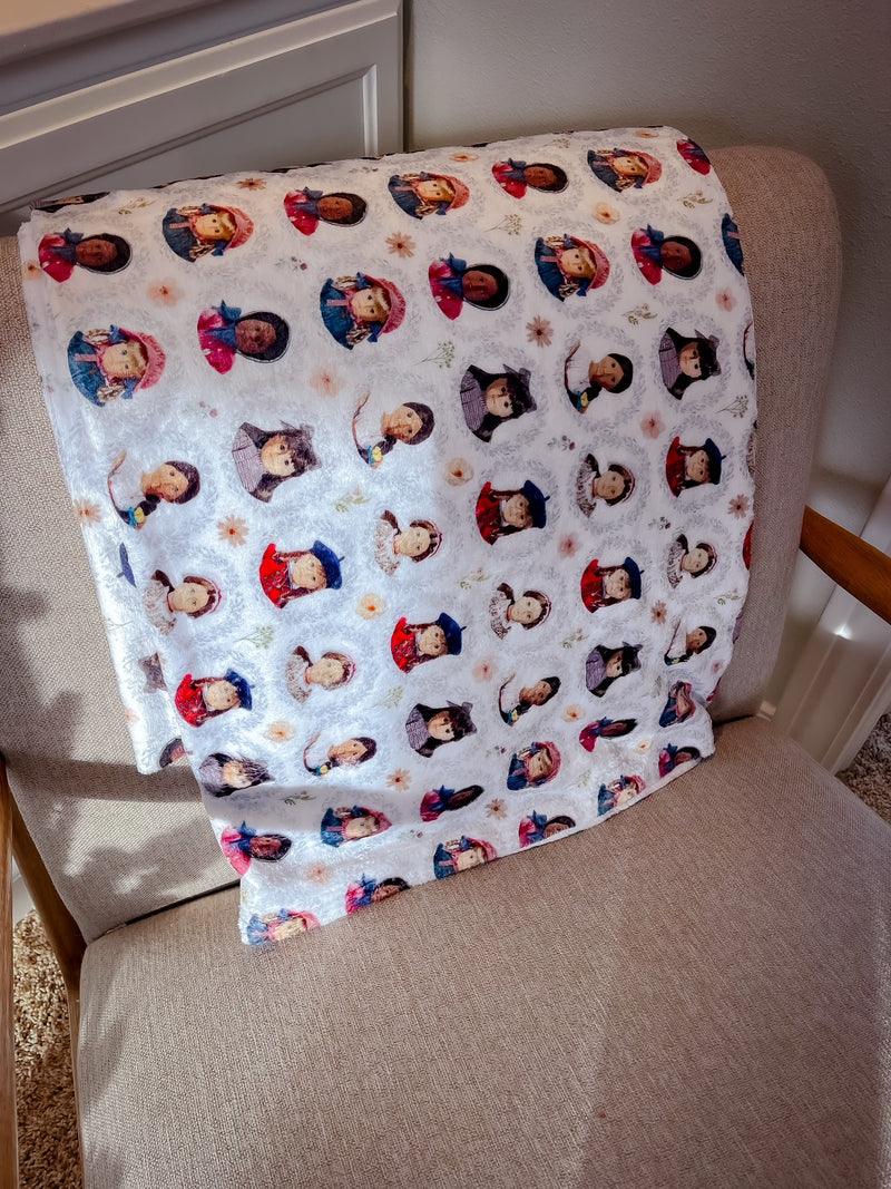 Historical Doll Throw Blanket