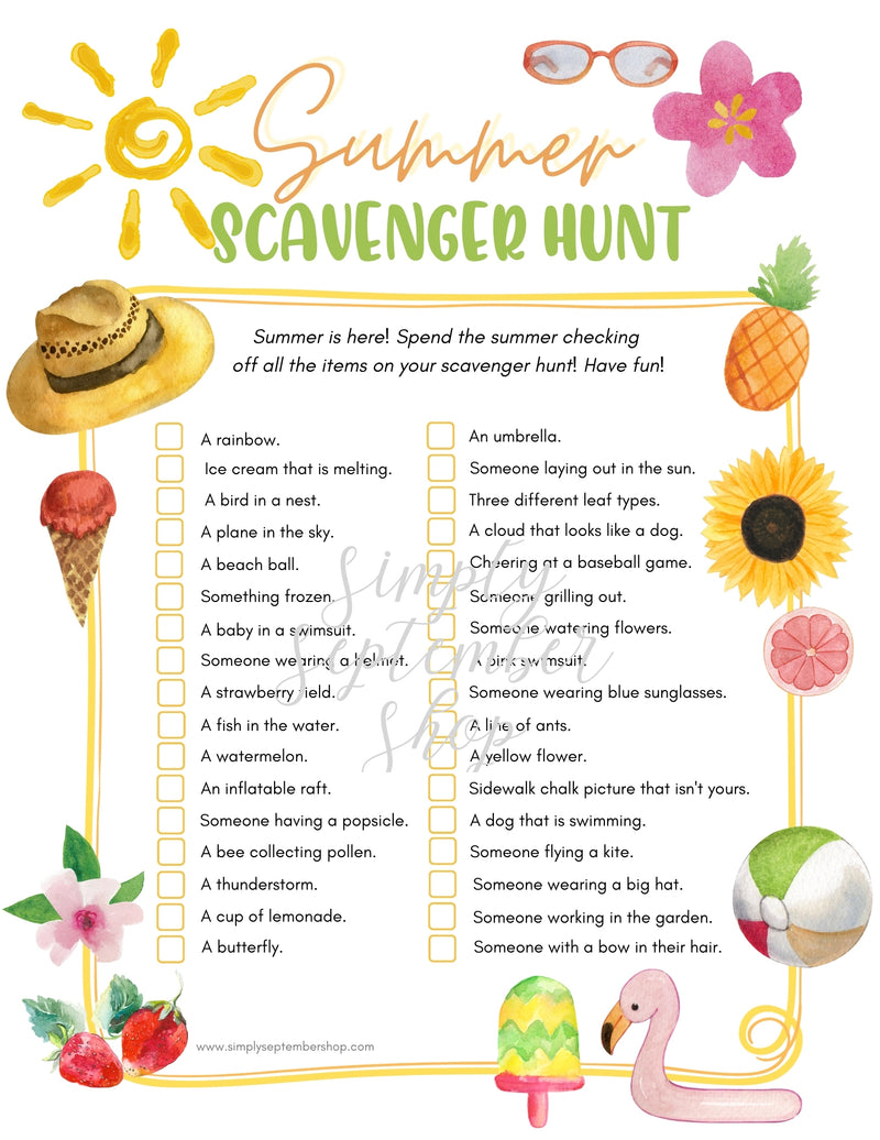 Summer Scavenger Hunt