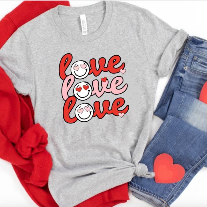 Womens Love Valentines Day Shirt for Women, Valentine Shirt, Love shirt, Smiley Face Shirt, Valentines Gift for Her, Valentine's Day Sweater